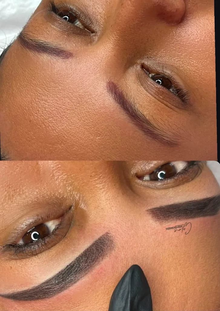 Cejas corregidas y rediseñadas tras una micropigmentación previa